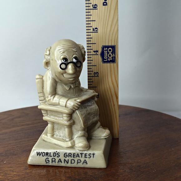 Russ Berrie & Co. World's Greatest Grandpa Figure Vintage 1970's - Picture 7 of 9